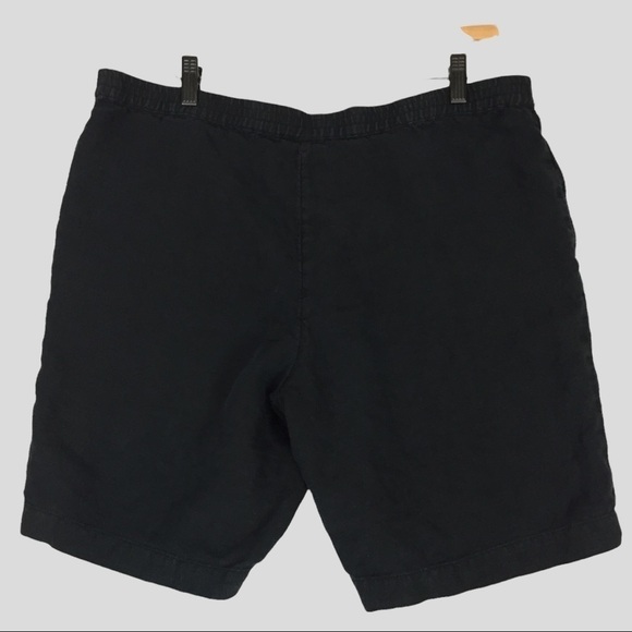 J Jill Linen Shorts Women's Medium Black Elastic Waist Straight Leg - Picture 2 of 10